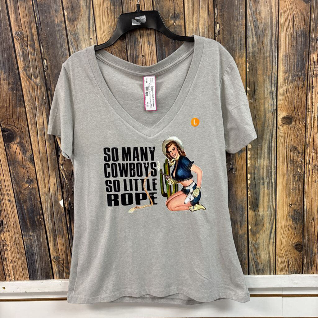 NWT So Many Cowboys Top, Womens L