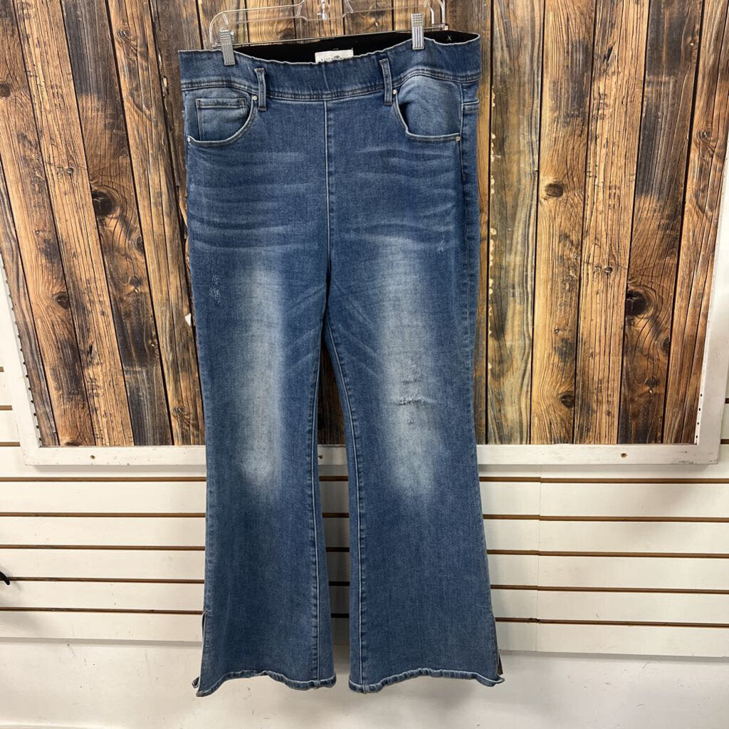 Risen Jeans Elastic Waistband Jeans, Womens XL