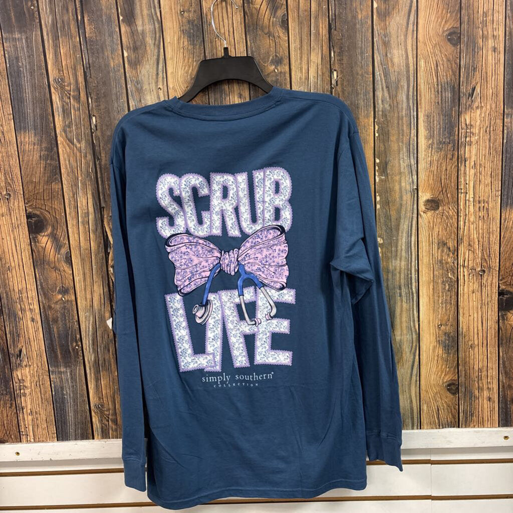 NWT Simply Southern Scrub Life Top, Womens M