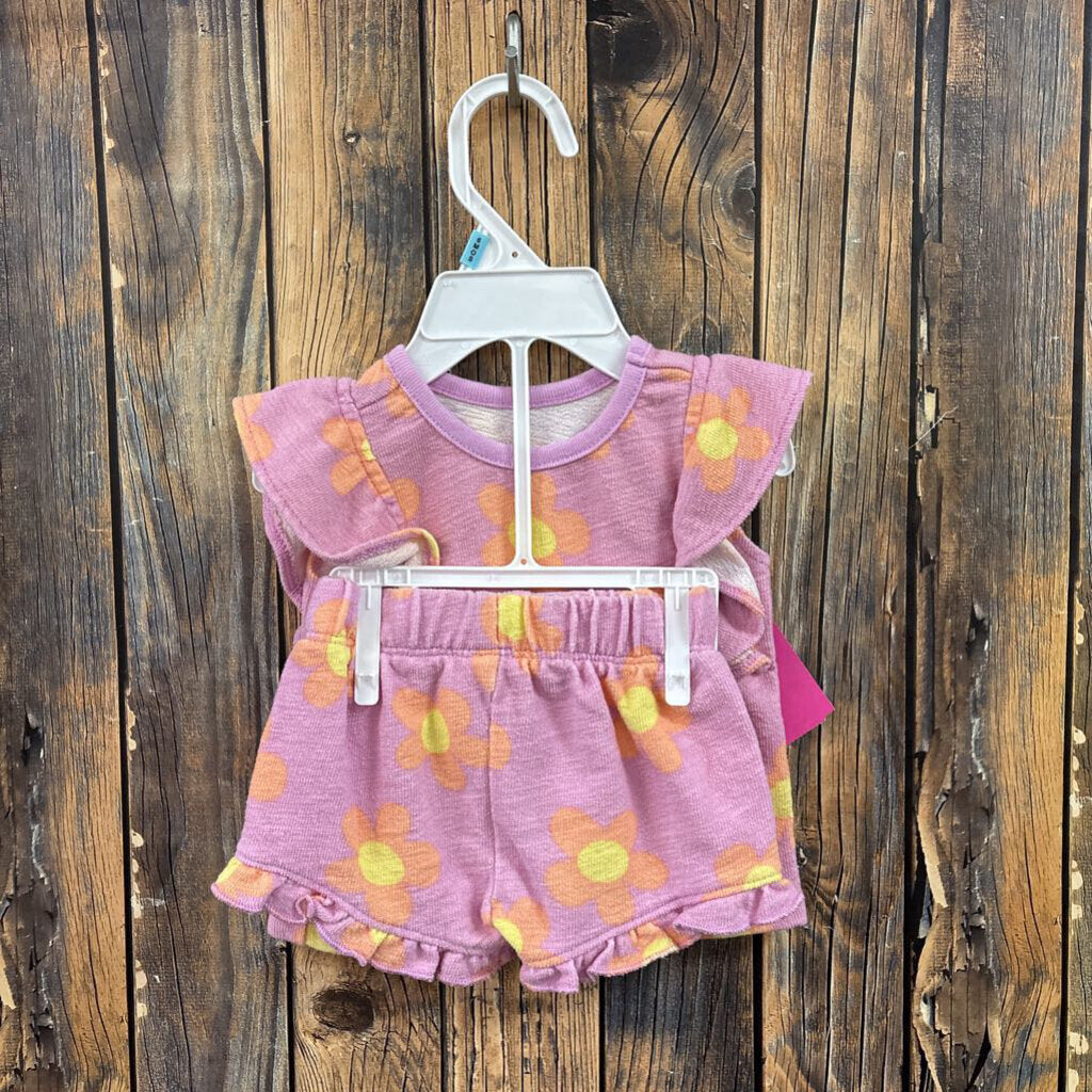 Pink Daisy Outfit Girls 0-3M