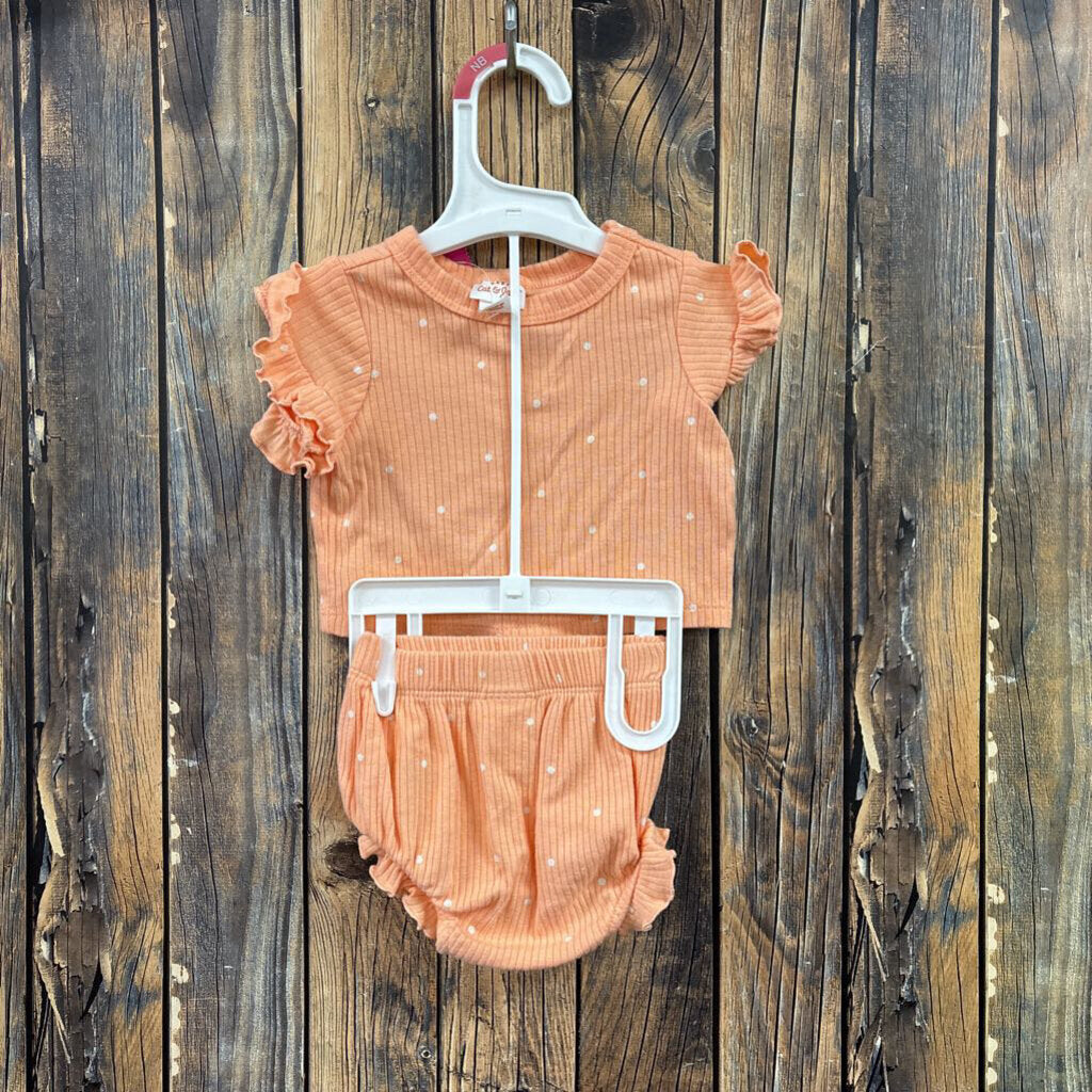 Orange Dot Outfit Girls New Born