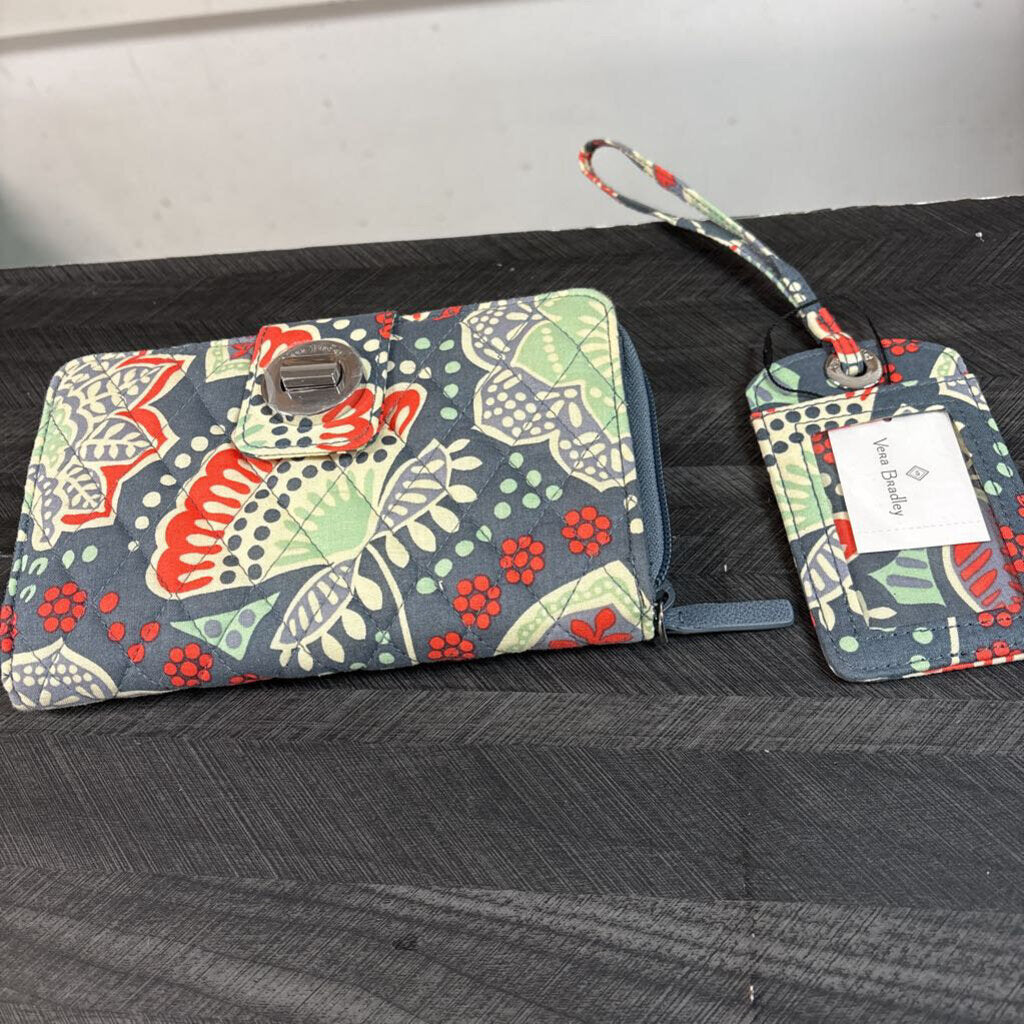 Vera Bradley Gray Wallet with Luggage Tag