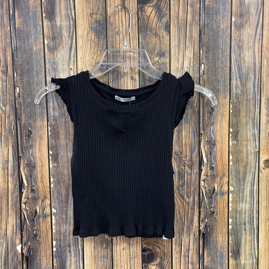 Zara Black Crop Tank, Women's M