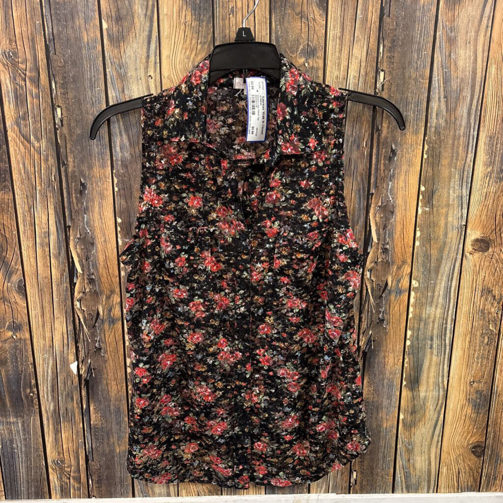 Zenana Lace Floral Top, Women's M