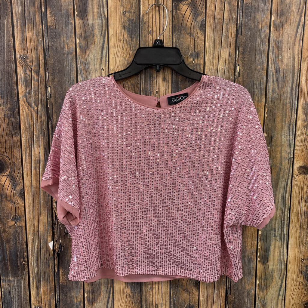 GiGiO Pink Sequin Top, Women's L