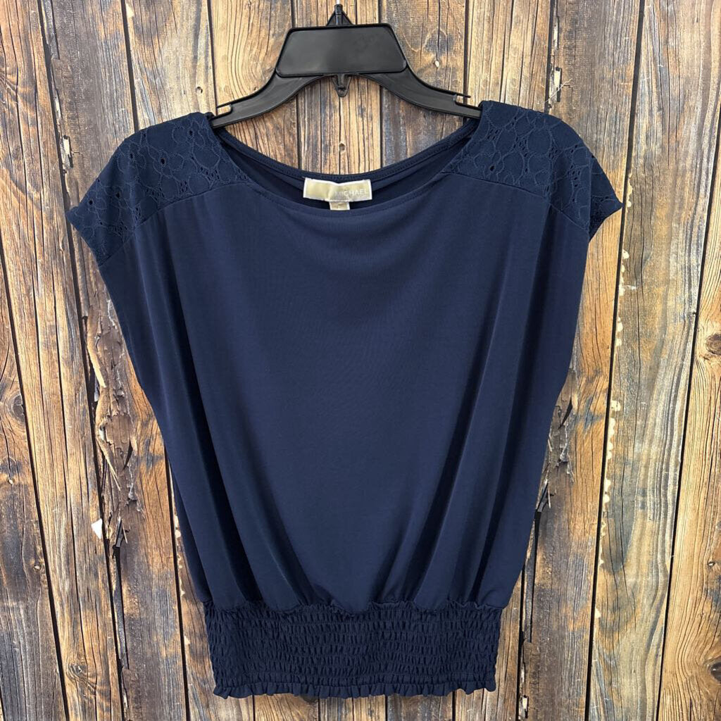 Michael Kors Blue Eyelet Top, Women's S