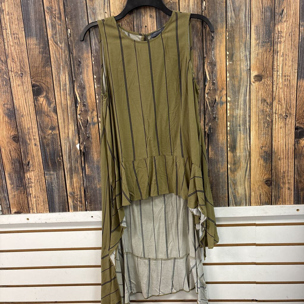 Madison Olive Stripe Tunic, NWT Women's S