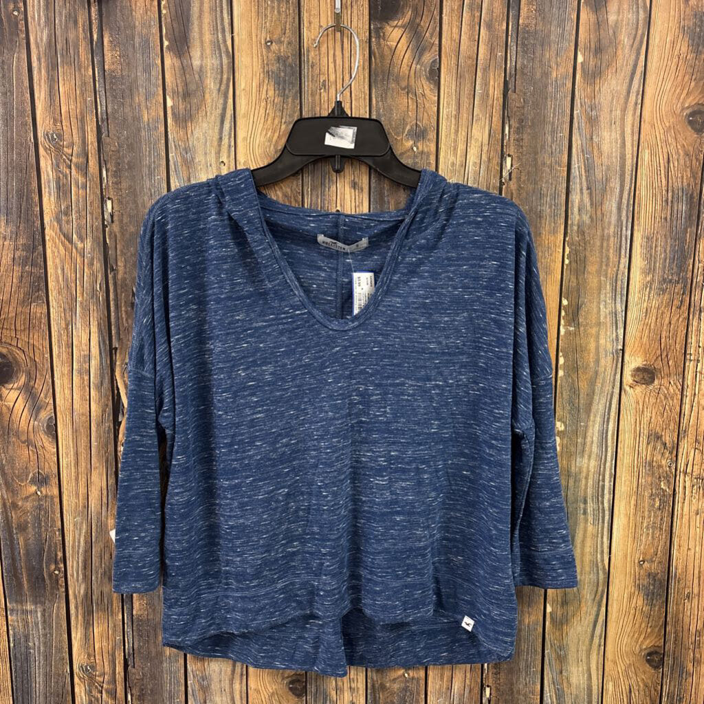 Hollister Blue Hooded Shirt, Women's S