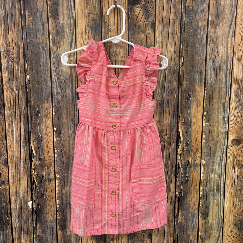 Pink Button Dress, Girl's 3T