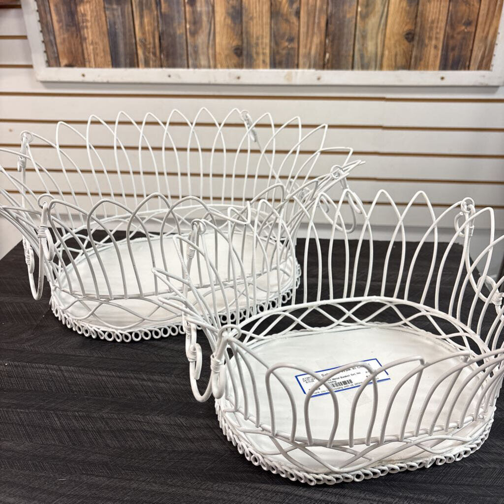 White Metal Basket Set, No Shipping
