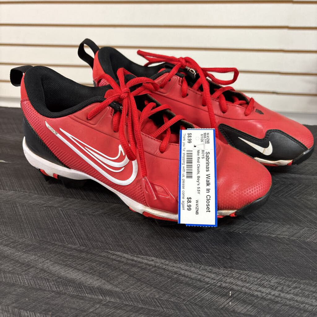 Nike Red Cleats, Boy's 5.5Y