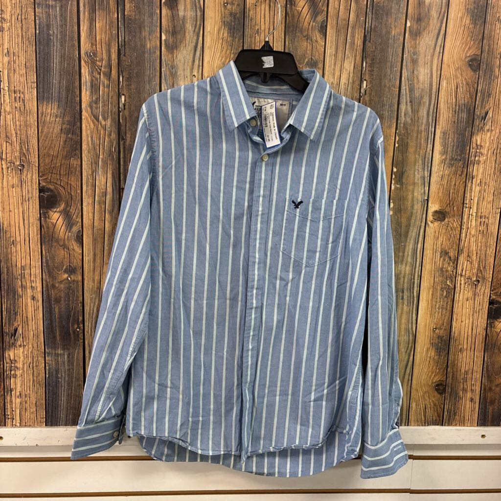 American Eagle Stripe Button Up, Men's L