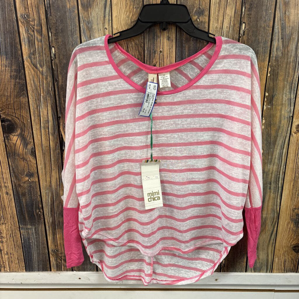 Pink and White Stripe Top, NWT Women's XS