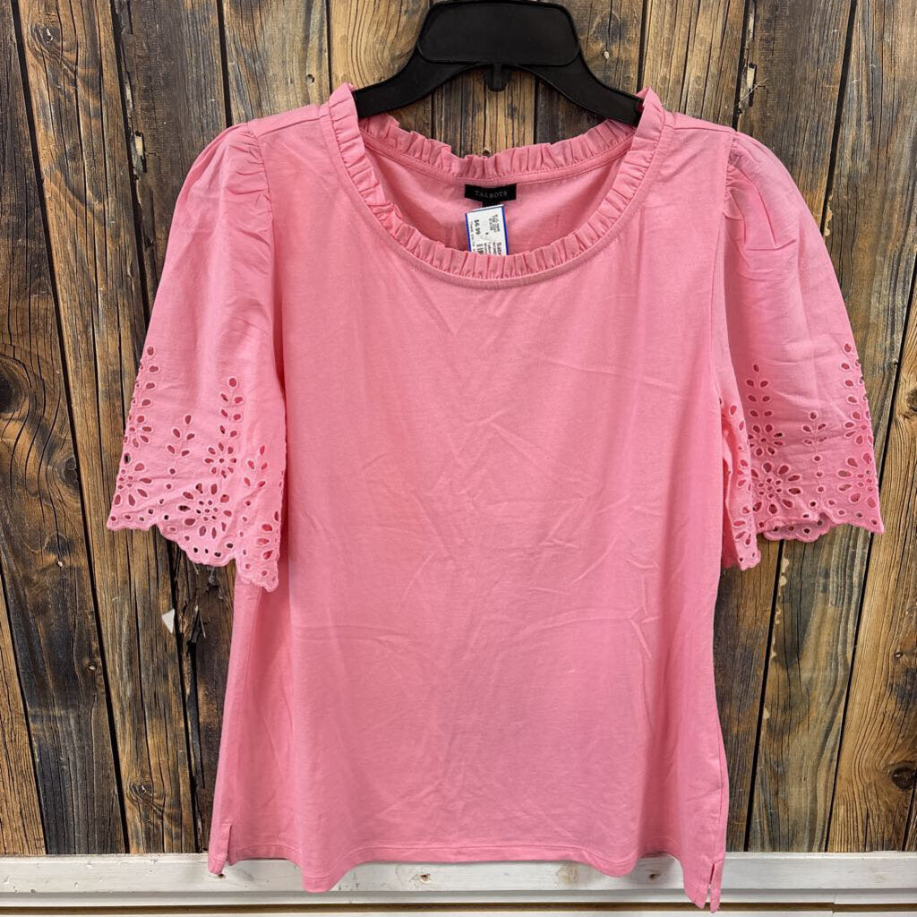 Talbots Pink Eyelet Top, Women's M
