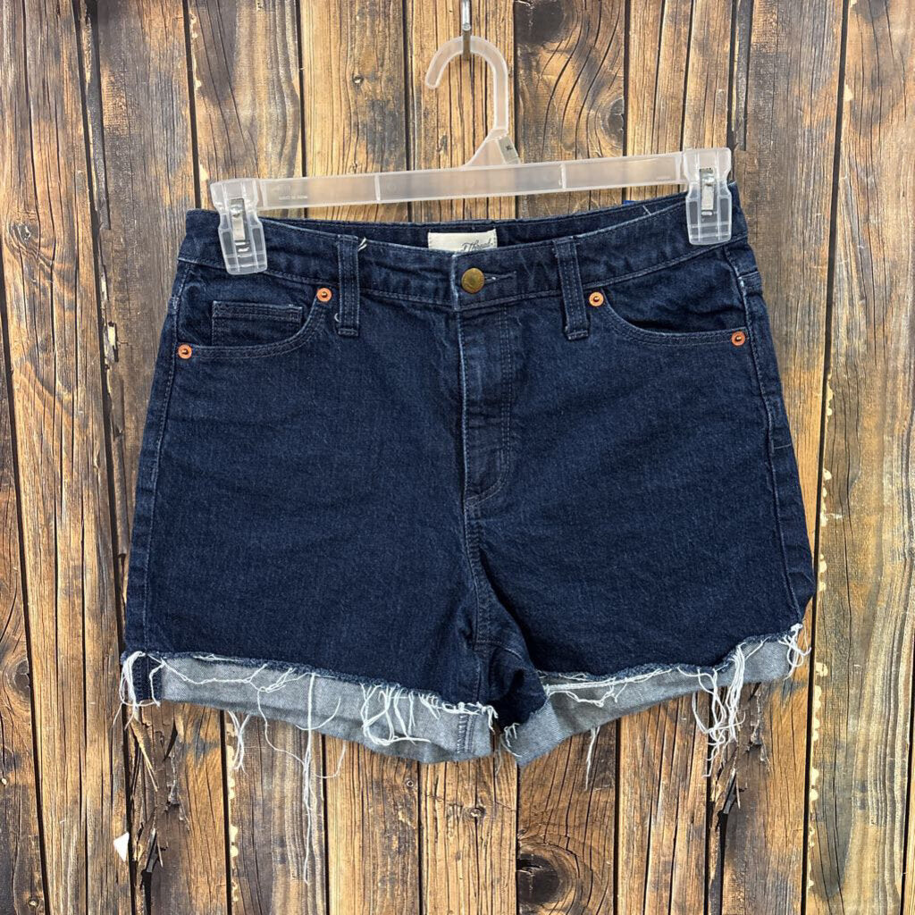 Dark Wash Cuffed Shorts, Women's 6