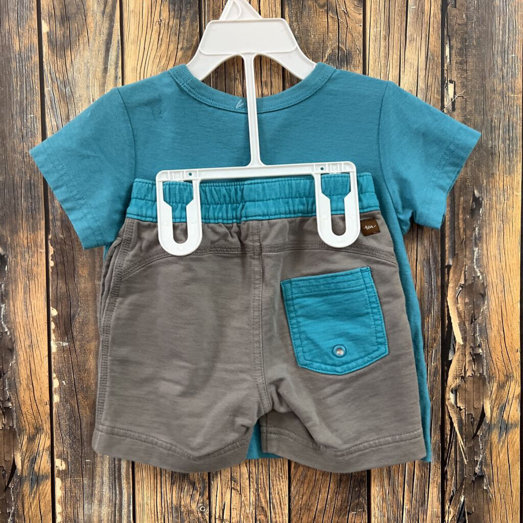 Tea teal baby boys outfit size 12-18 months