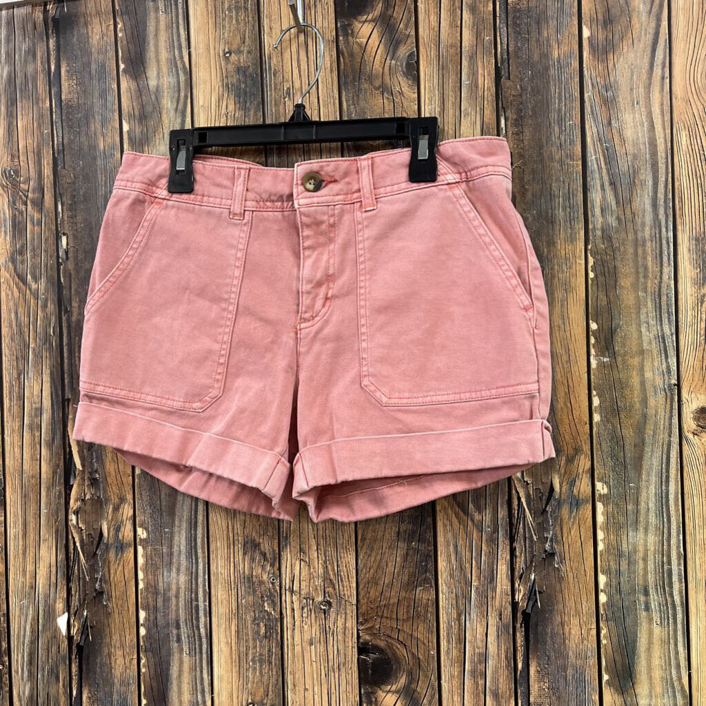 Pink Cuffed Shorts, Women's 4