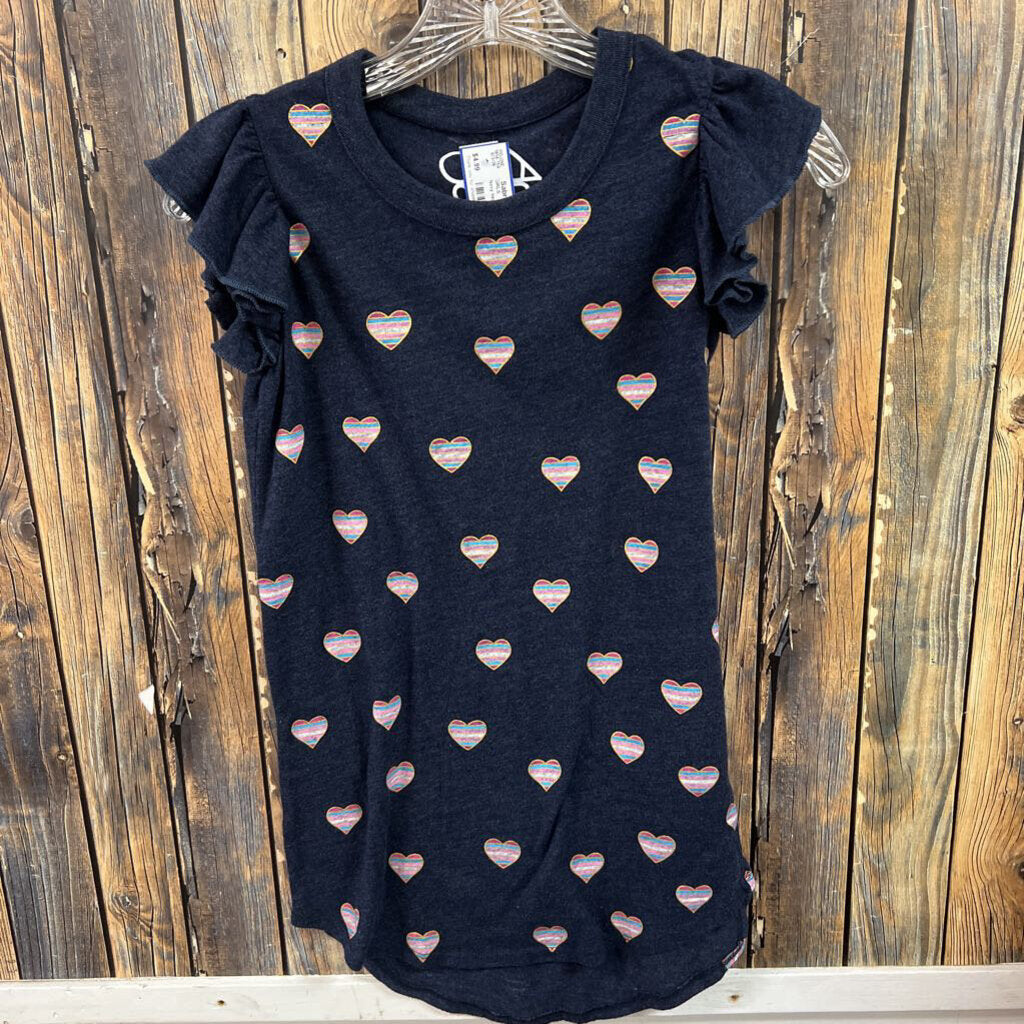 Navy heart dress girls size 8