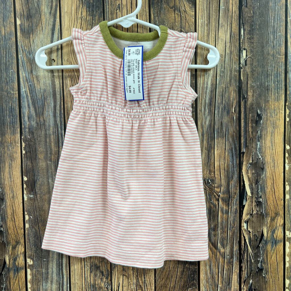 Tea pink striped dress girls size 6-12 months