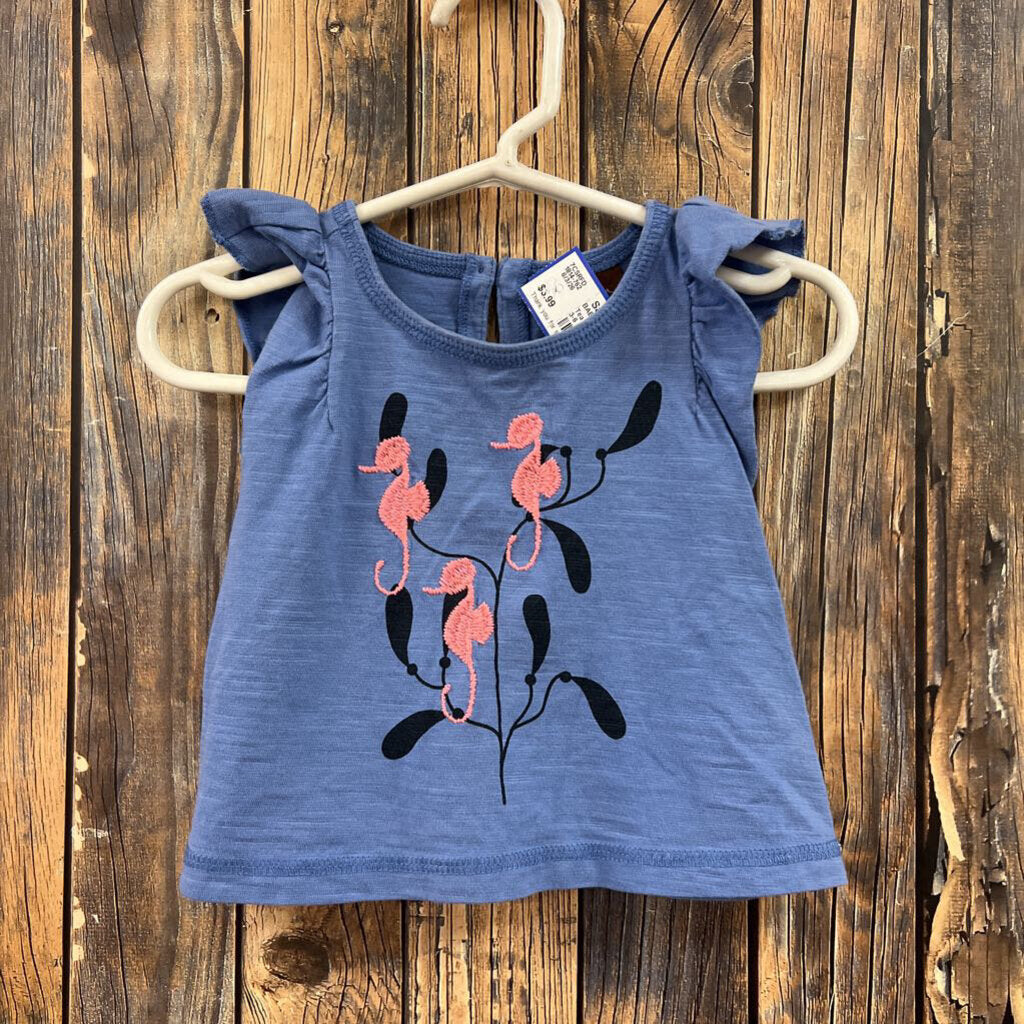 Tea blue shirt baby girls size 3-6 months