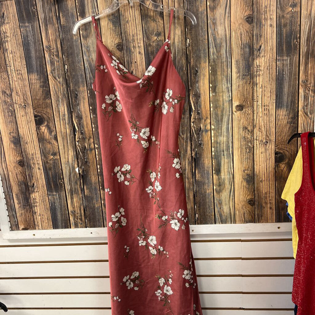 Long Silky Floral Gown, Women's L