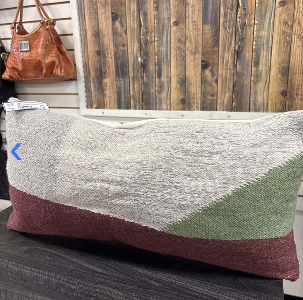 Color Block Pillow 23x11in No Shipping