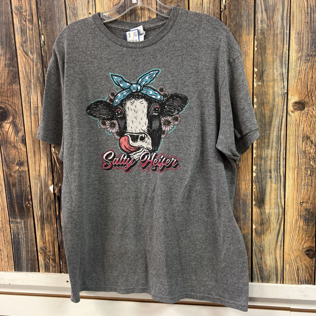 Grey Salty Heifter Tee, Womens L