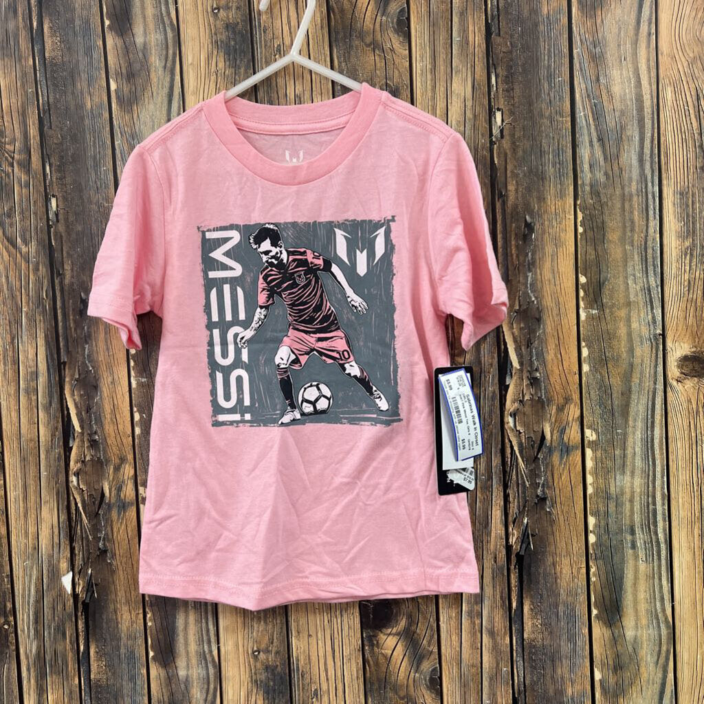 NWT Pink Messi Tee, Girls 6