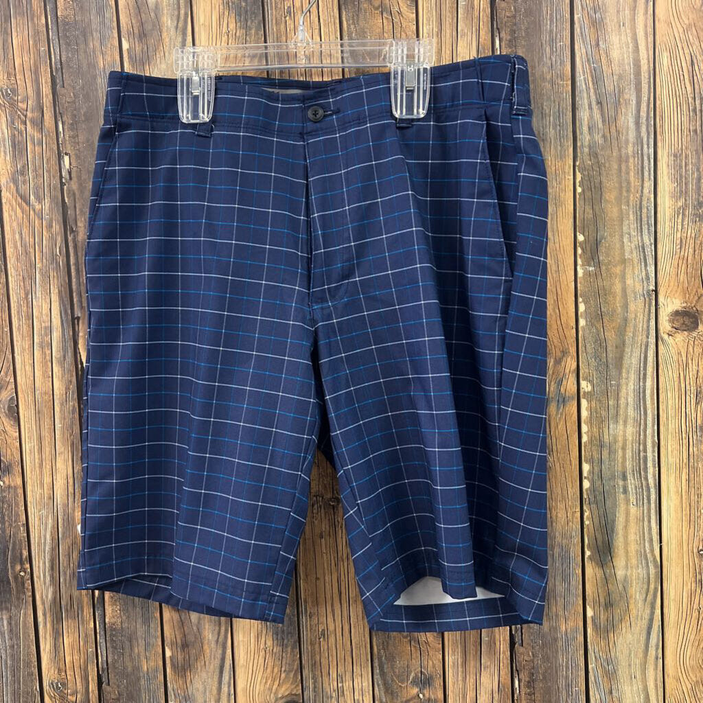 Ben Hogan Blue Plaid Shorts, Mens 34