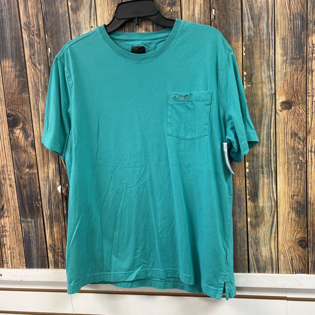 Greg Norman Teal Pocket Tee, Mens M