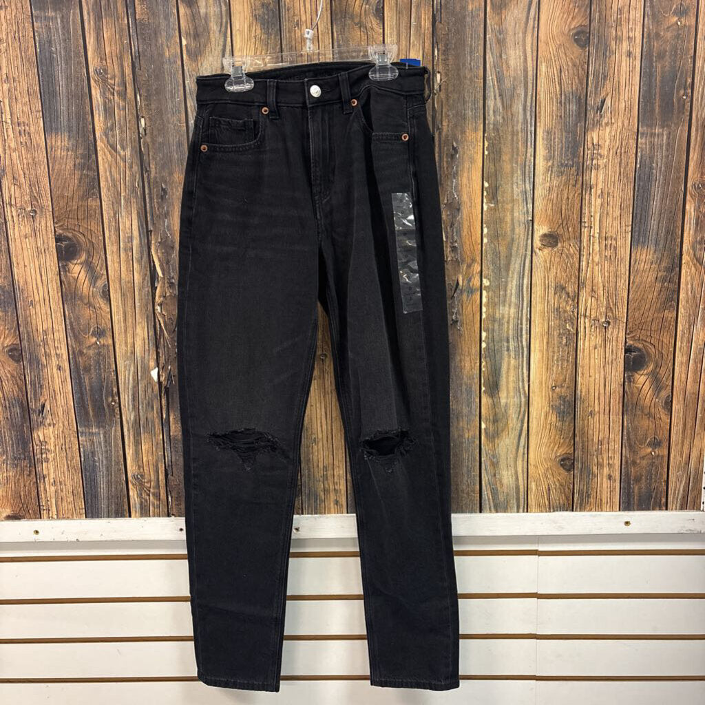NWT American Eagle Distressed Black Jeans, Womens 0R