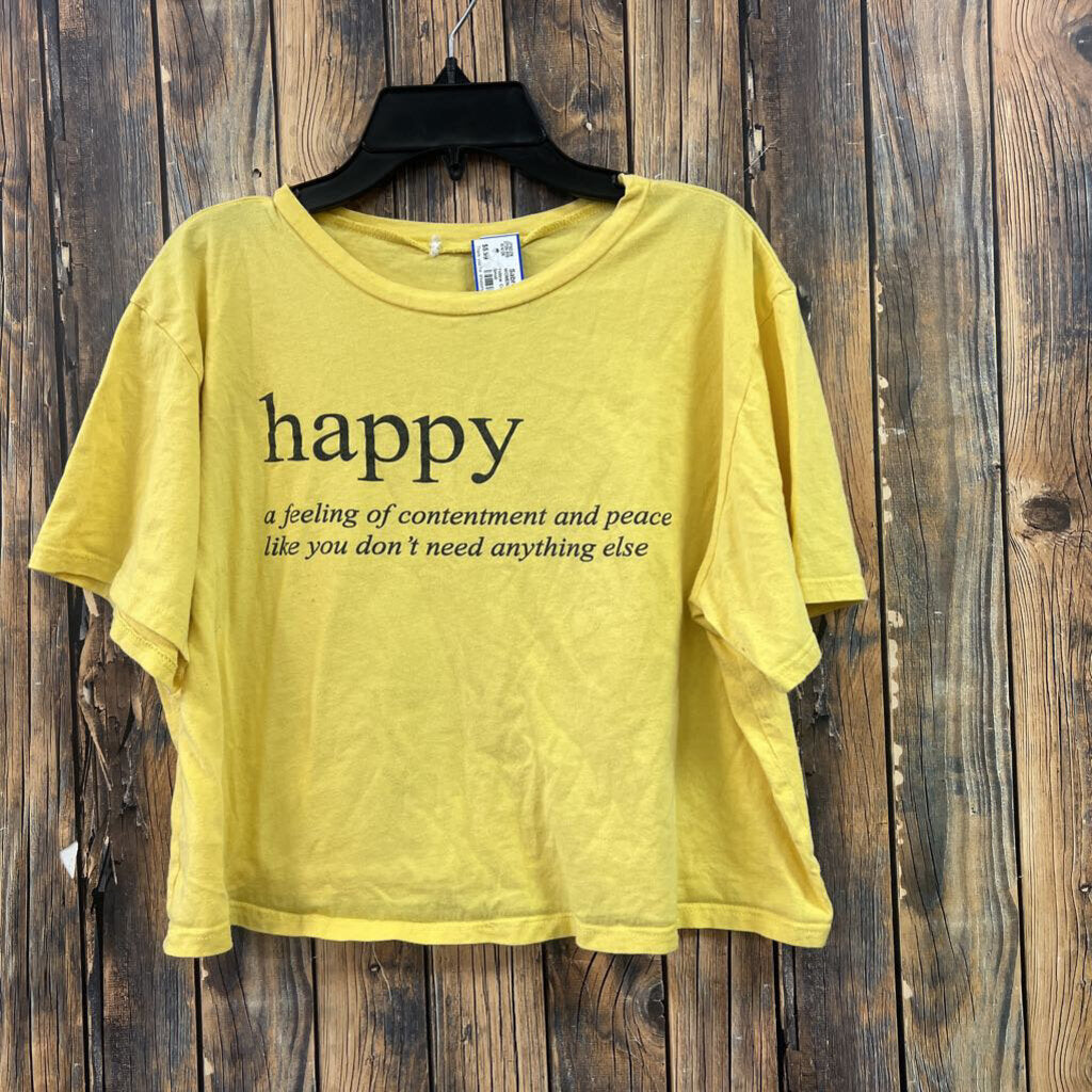 Yellow Crop Tee, Womens Small