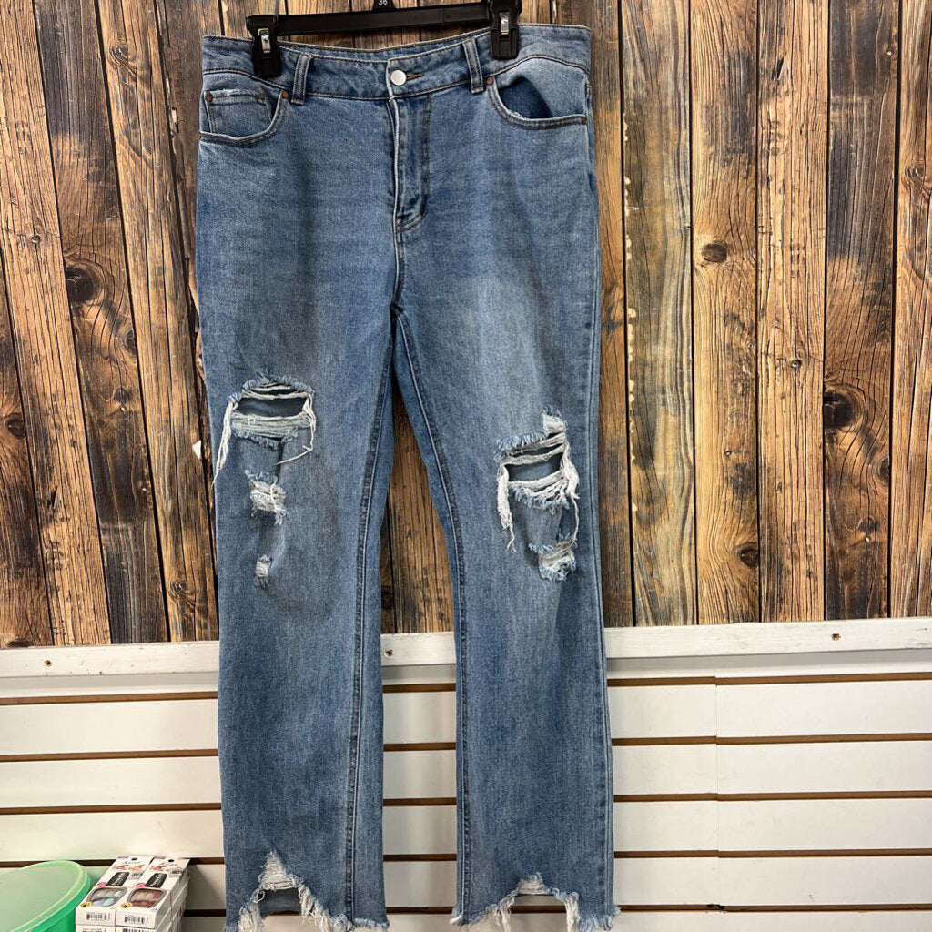 Wonderly Distressed Jeans, Womens 14