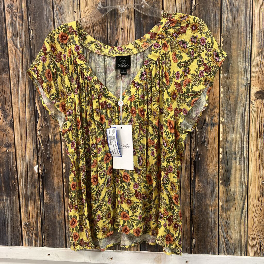 Oak and Trellis Yellow Blouse, Womens Large