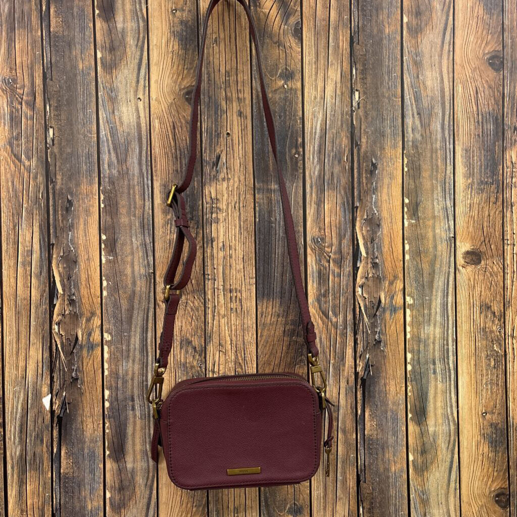 Fossil Maroon Purse, 8x5.5in