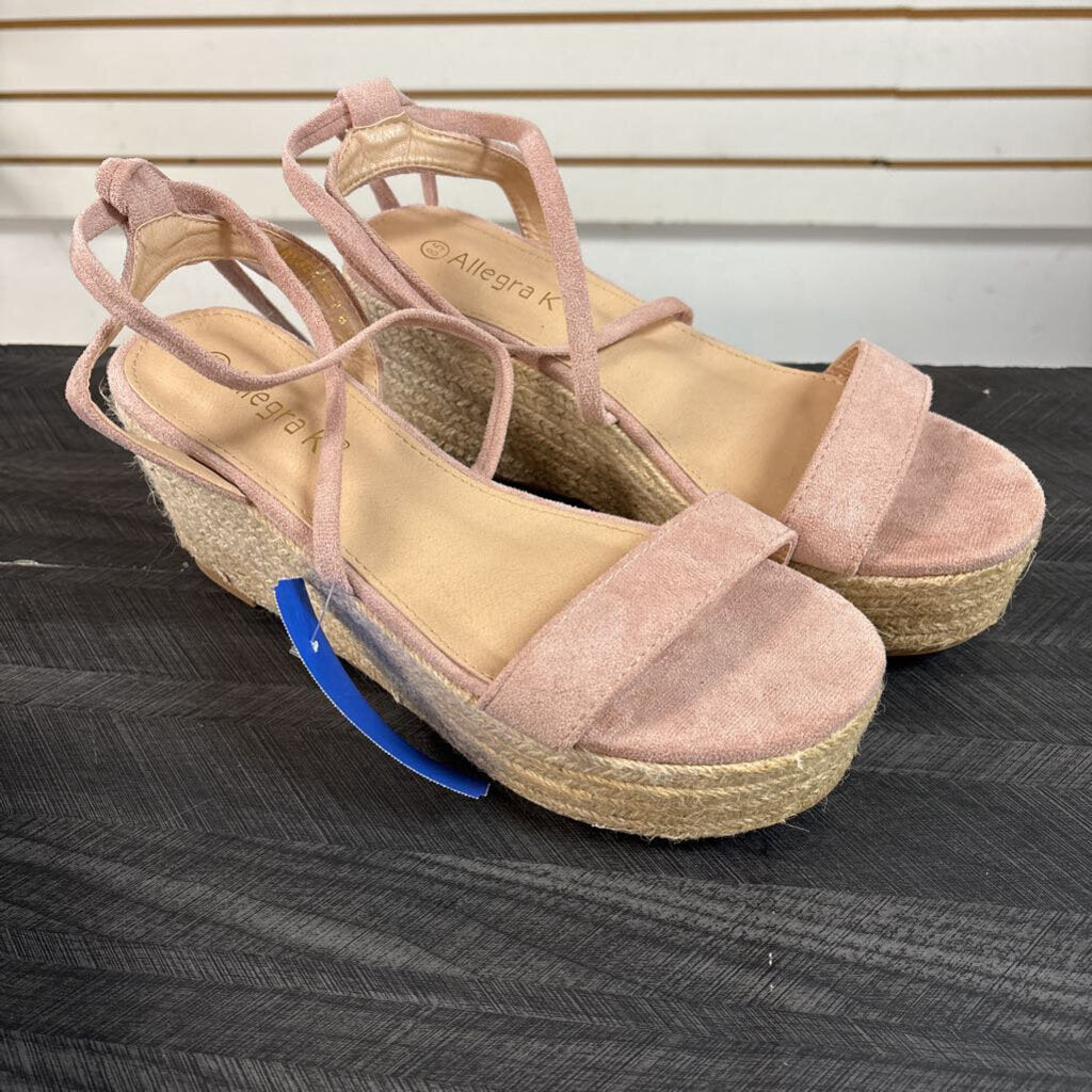 Mauve Wedge Sandals, Women's 8.5
