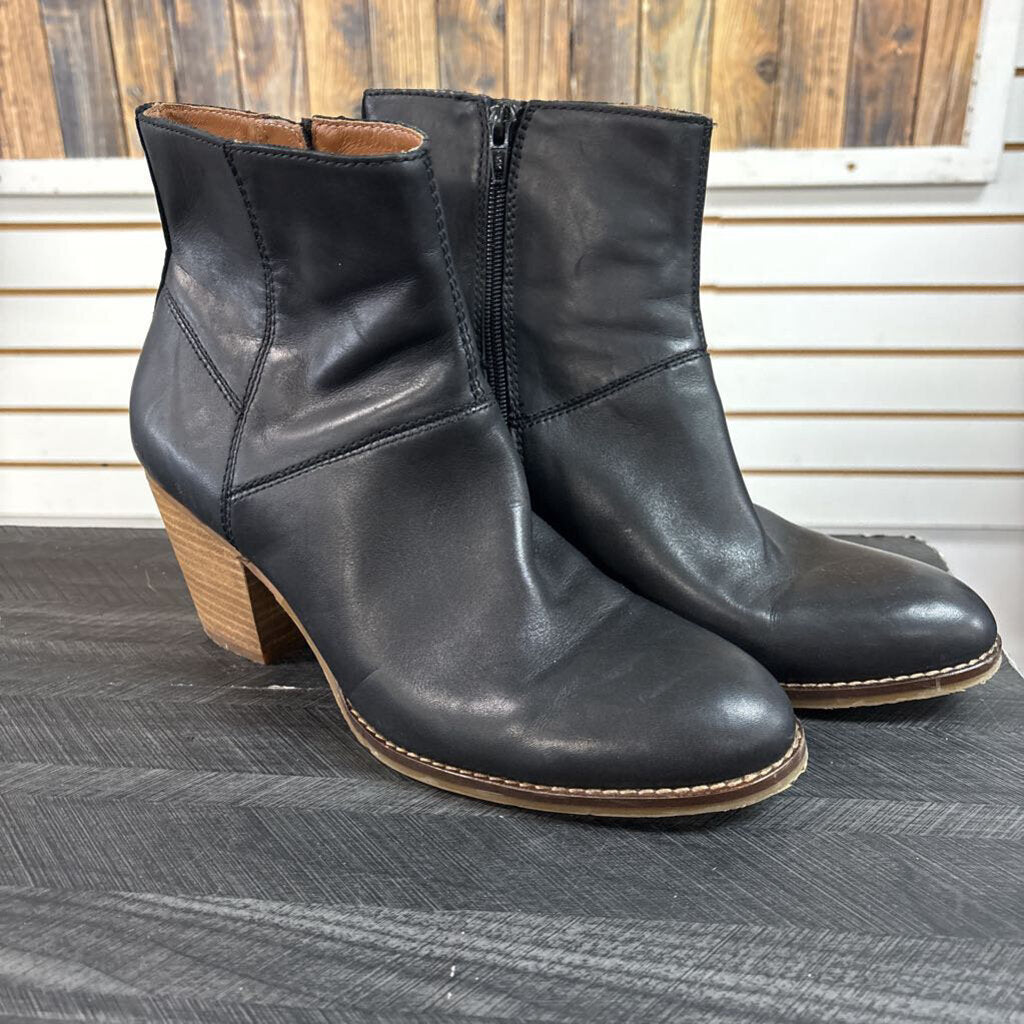 Black Leather Boots, Womens 10M