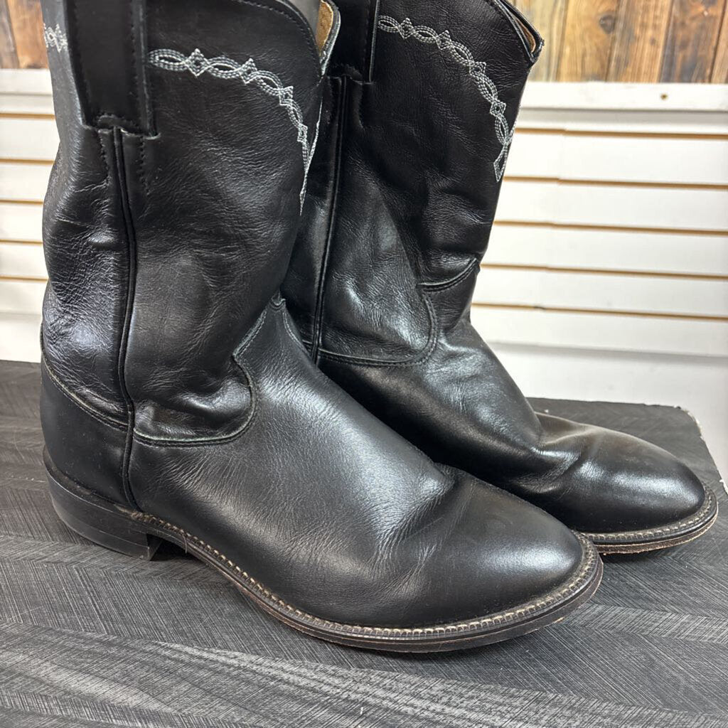 Black Leather Boots, Womens 10M