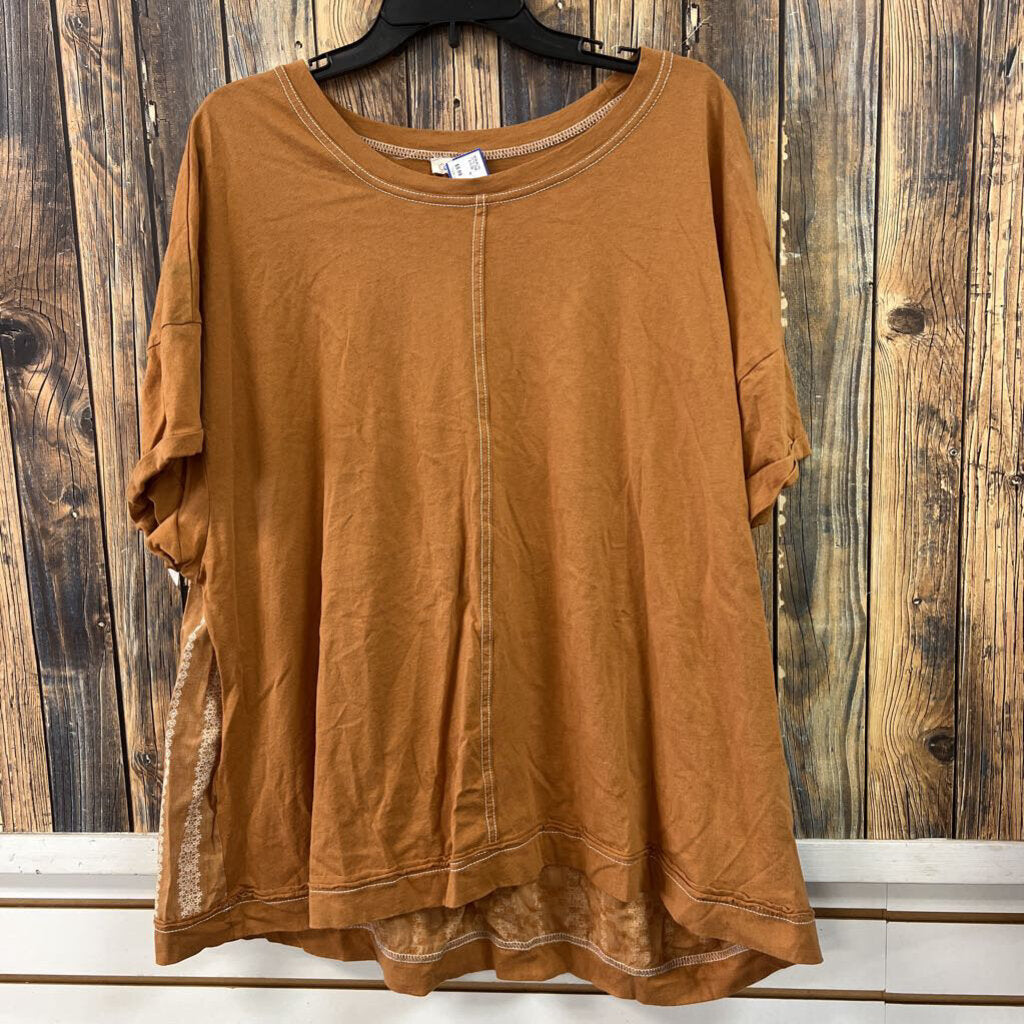 Cotton Bleu Rust Tee, Womens 2X