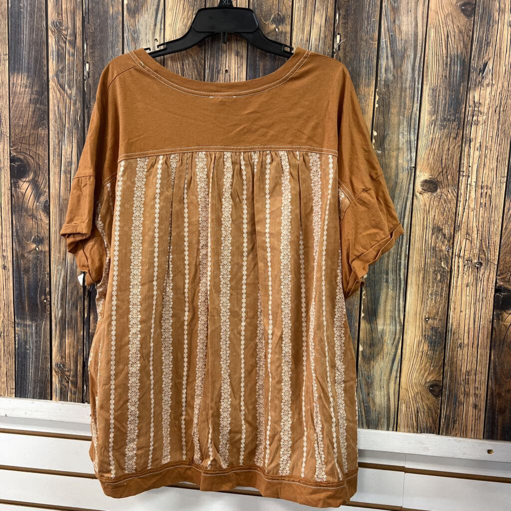 Cotton Bleu Rust Tee, Womens 2X