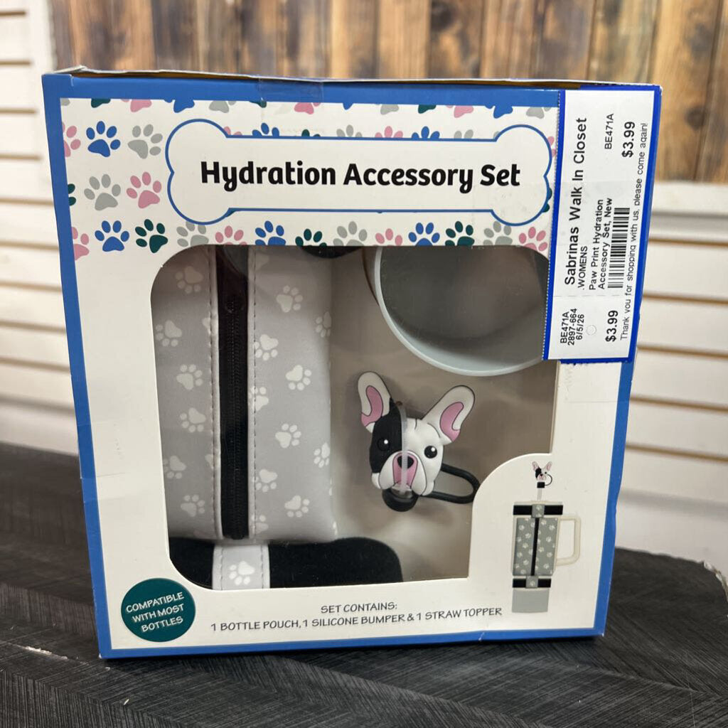 Paw Print Hydration Accessory Set, New