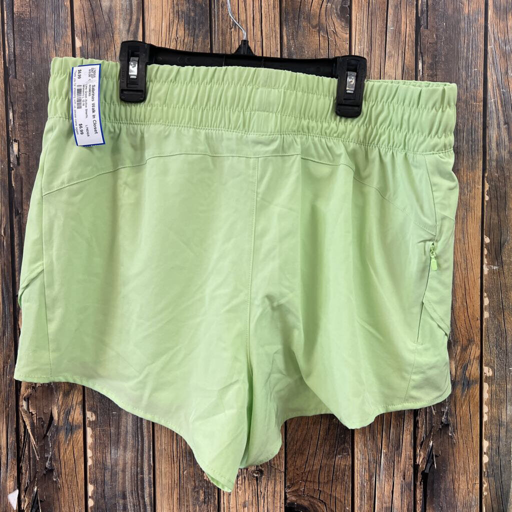 Lime Green Active Shorts, Women's L 12-14