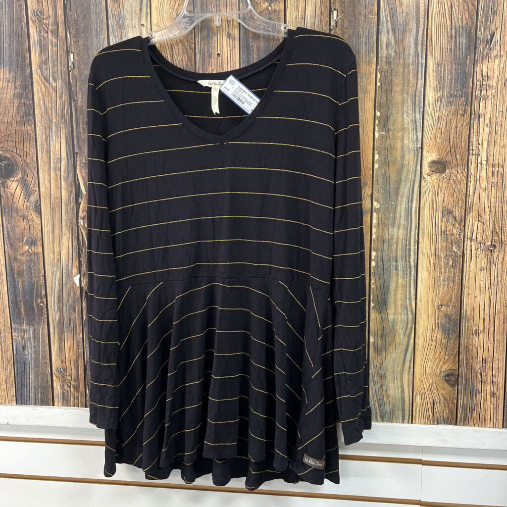 Matilda Jane Buttery Soft Black/Gold Top, Womens L