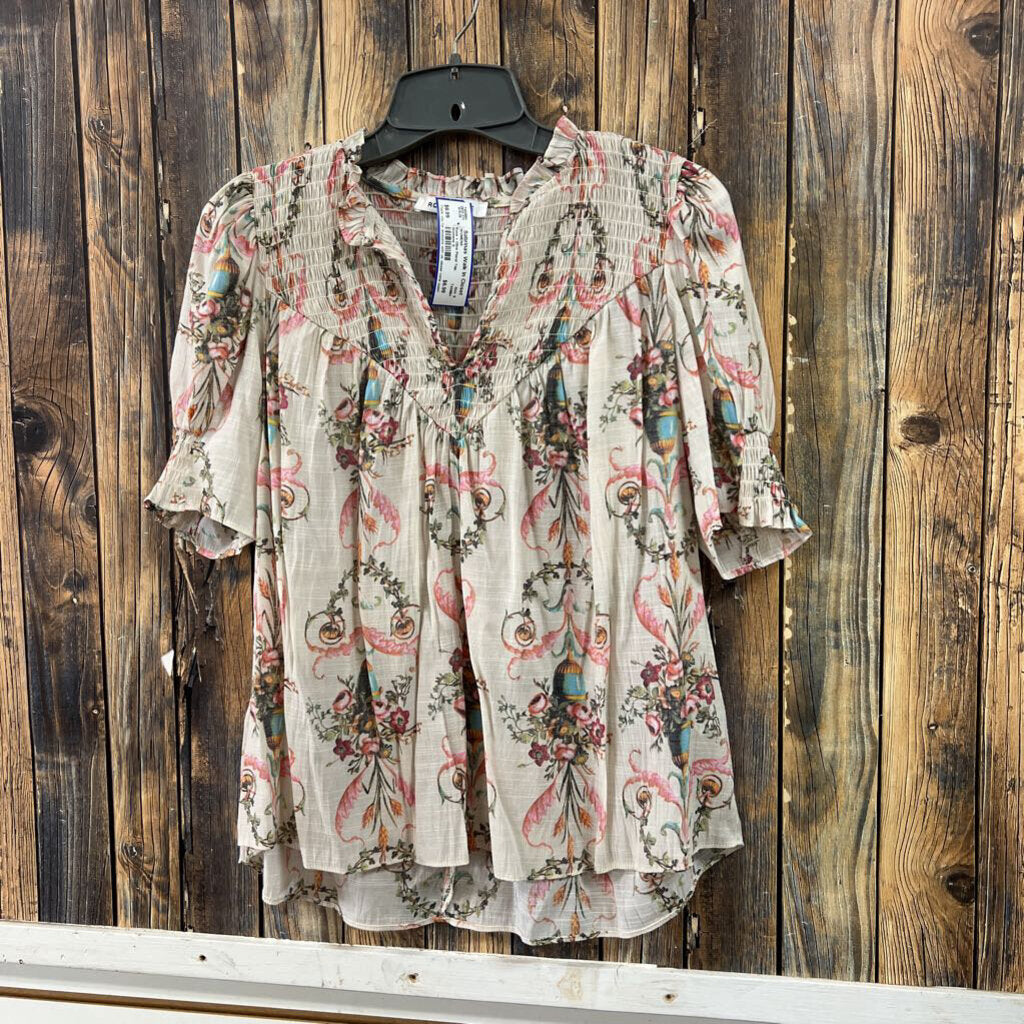 Rose + Olive Floral Top, Womens S