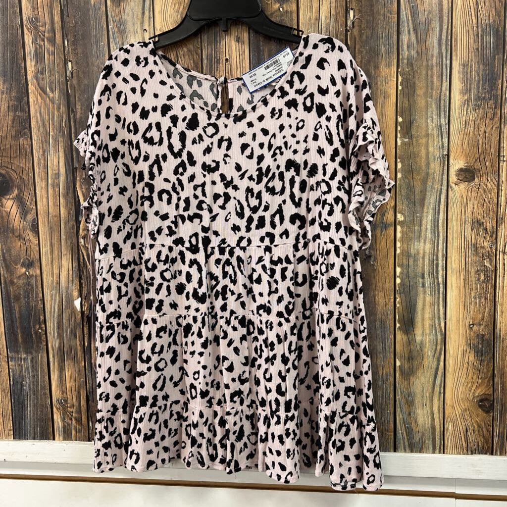 Animal Print Flowy Top, Womens L