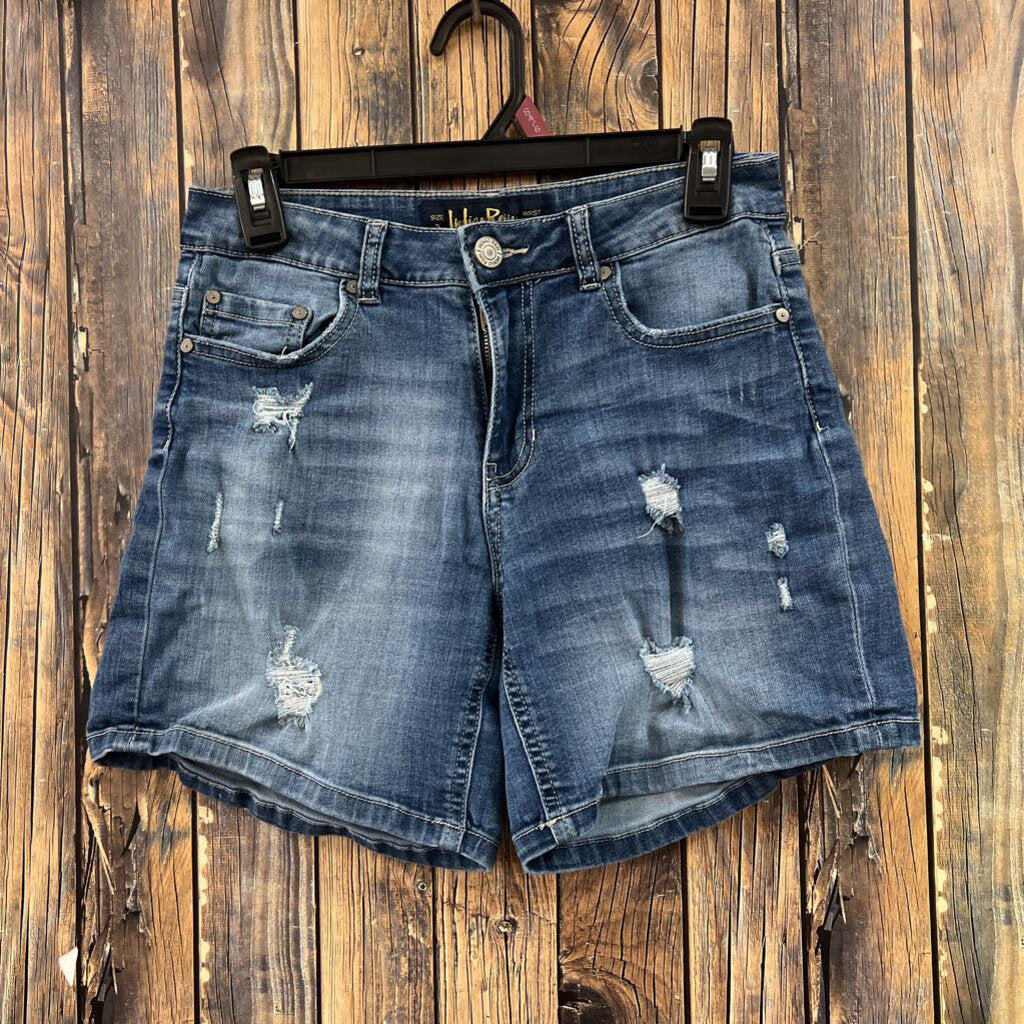 Indigo Reign Distressed Shorts, Womens 5