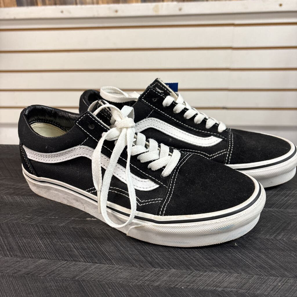 Vans Black Sneakers, Mens 5.5/Womens7