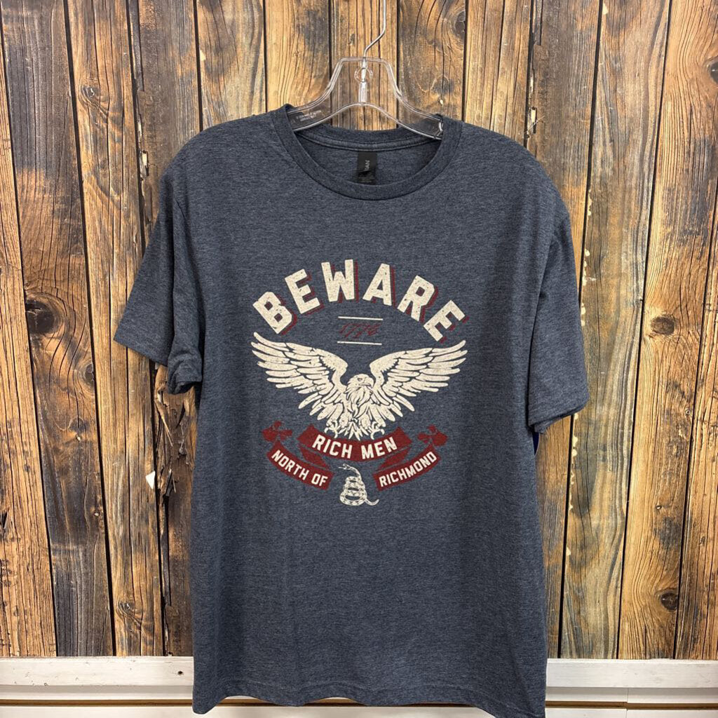 Beware Rich Men North of Richmond Tee, Men's M