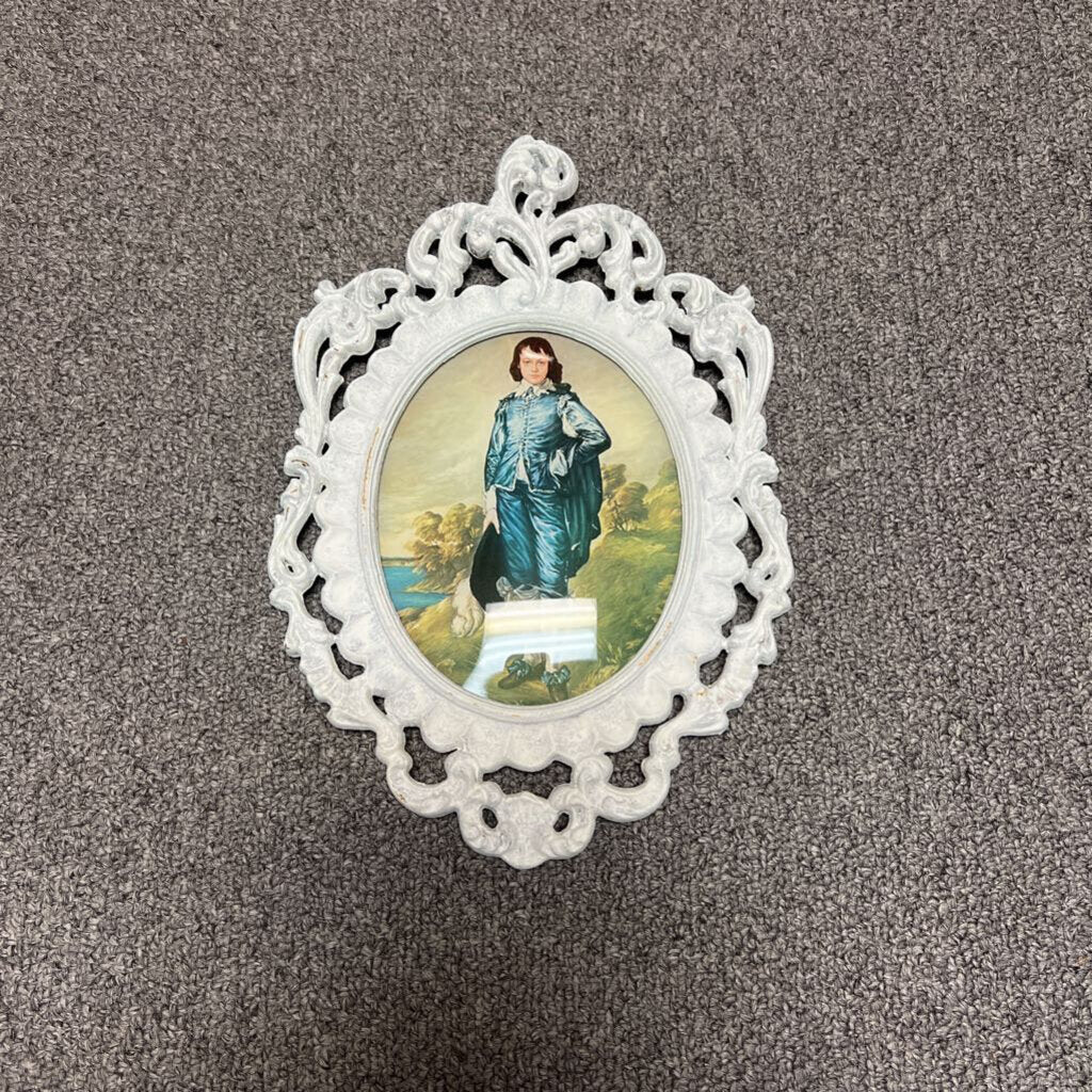 Blue Boy Framed Antique Picture 7x11; No Ship