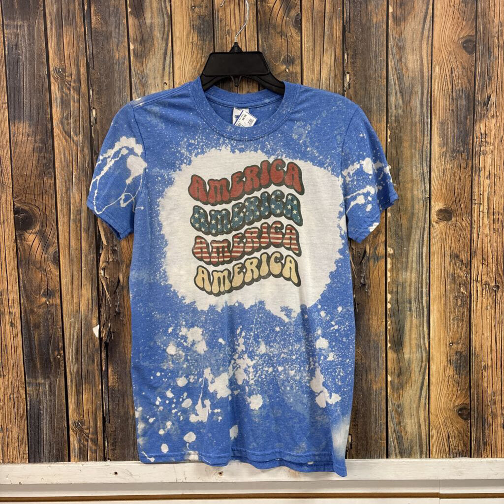 American Blue Splatter Tee, Womens S